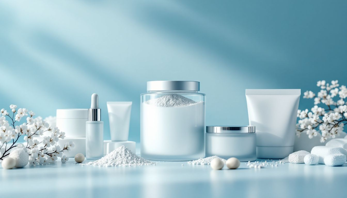 Et billede af marine collagen i pulverform, der illustrerer dets anvendelse i kosttilskud.